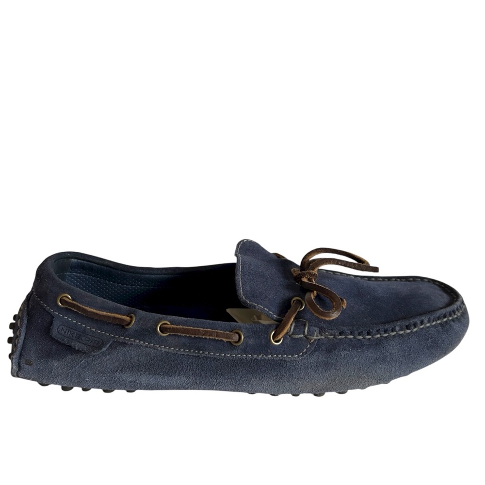 Cole Haan Nike Air Men’s Blue Brown Suede Signature Slip On Boat Loafers Size 8M